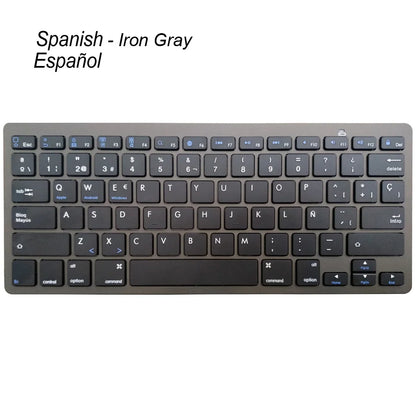 Portable Spanish Bluetooth Keyboard Light Slim Wireless Keyboard teclado for Mac iPad iPhone iOS Android Windows Smart TV