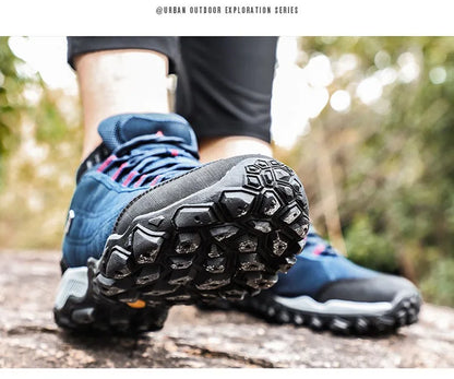 Humtto New Arrival Leather Hiking Shoes Wear-Resistant Outdoor Sport Men Shoes Lace-Up Men's Climbing Trekking Hunting Sneakers