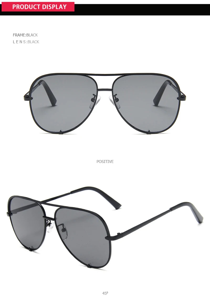 Classic Metal Aviation Sunglasses Women Fashion Alloy Pilot Sun Glasses Men Gradient Black Driving Shades Ladies UV400