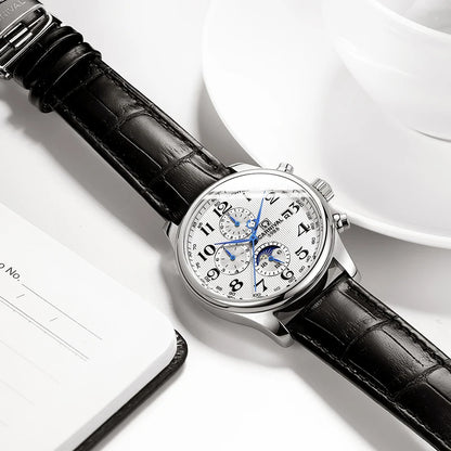 Carnival Brand Automatic Watch, Fashion Luxury Waterproof Calendar with Moon Phase, Mechanical Watches for Men