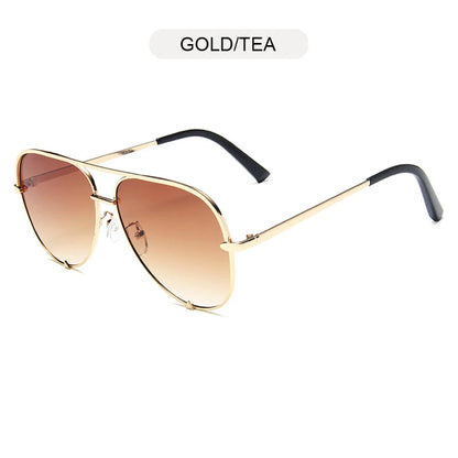 Classic Metal Aviation Sunglasses Women Fashion Alloy Pilot Sun Glasses Men Gradient Black Driving Shades Ladies UV400