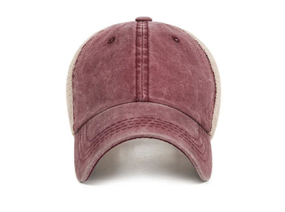 Washed cotton mesh breathable baseball cap made old light board caps men and women tide spring and summer hat women