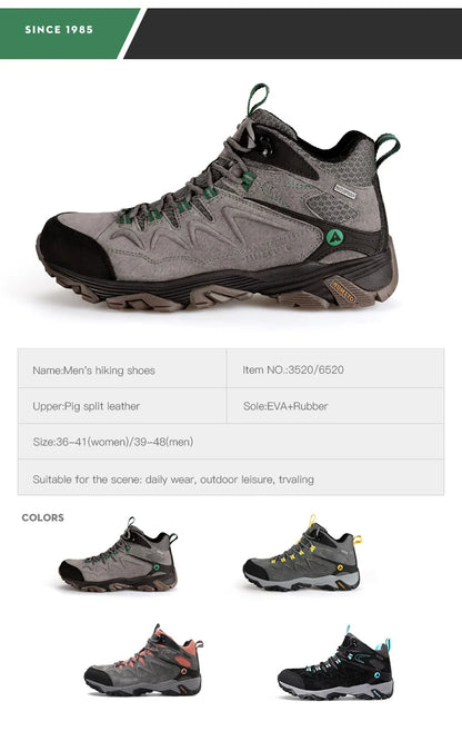HUMTTO Waterproof Sneakers for Men, Hiking Shoes, Leather Trekking Boots for Women, Camping Hunting Men’s Mountain Tactical Ankle Boots