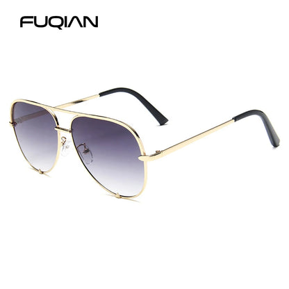 Classic Metal Aviation Sunglasses Women Fashion Alloy Pilot Sun Glasses Men Gradient Black Driving Shades Ladies UV400