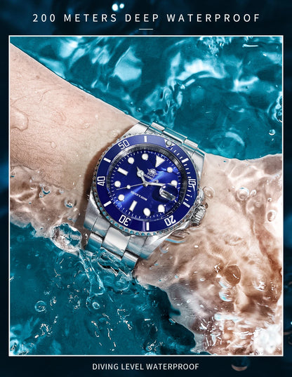 Reloj ADDIESDIVE de acero inoxidable para hombre, estilo business casual europeo y americano, reloj de cuarzo impermeable para deportes al aire libre