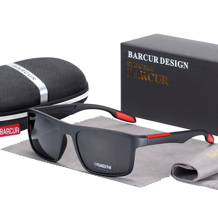 BARCUR Polarized Sunglasses Men TR90 Ultralight Vintage Sun Glasses for Women Square Eyewear oculos lunette de soleil femme