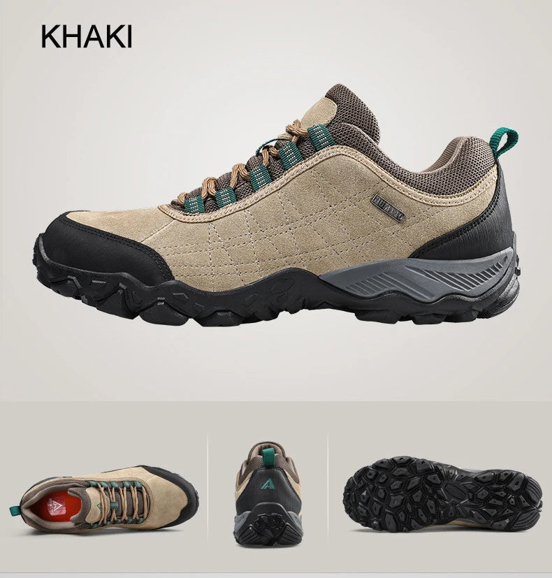 Humtto New Arrival Leather Hiking Shoes Wear-Resistant Outdoor Sport Men Shoes Lace-Up Men's Climbing Trekking Hunting Sneakers