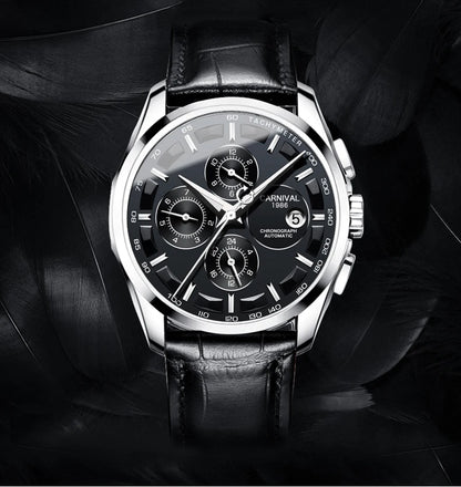 relogio masculino New Carnival Automatic Watches Men Business Mechanical Clock Leather Strap Waterproof Luxuey Brand Clock