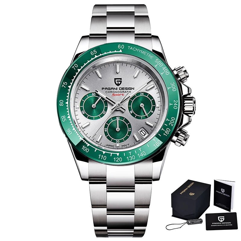 2026 New PAGANI DESIGN Chronograph Luxury Quartz Wrist Watch Automatic Date 100M Waterproof JAPAN VK63 Movement
