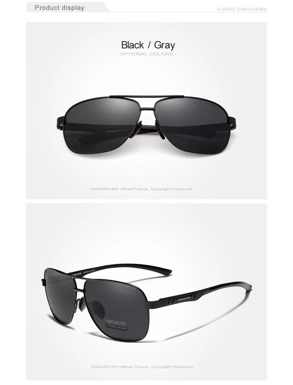 KINGSEVEN Nuovi occhiali da sole da uomo in alluminio, alla moda, da viaggio e da guida, occhiali da uomo Oculos con fascia, modello N7188
