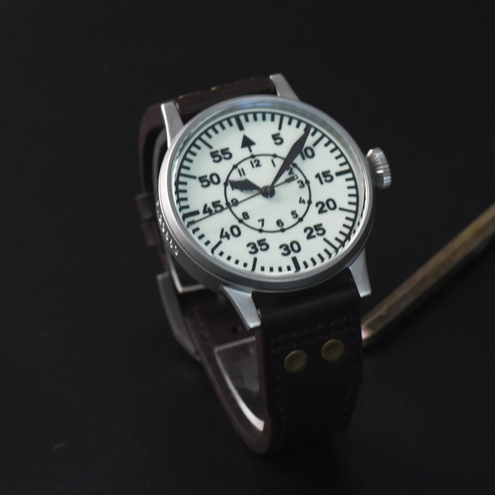 Hruodland 2025 New Pilot Men's Automatic Mechanical Watch Pt5000 Sapphire Luminous C3 Stainless Steel Waterproof 10Bar reloj hom