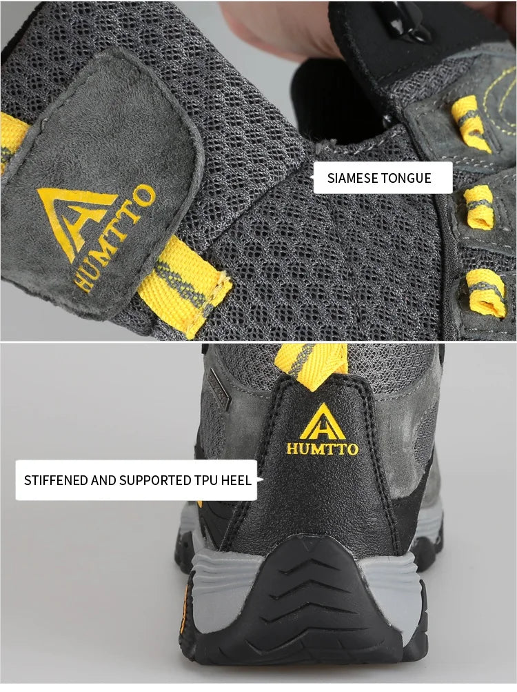 HUMTTO Waterproof Sneakers for Men, Hiking Shoes, Leather Trekking Boots for Women, Camping Hunting Men’s Mountain Tactical Ankle Boots