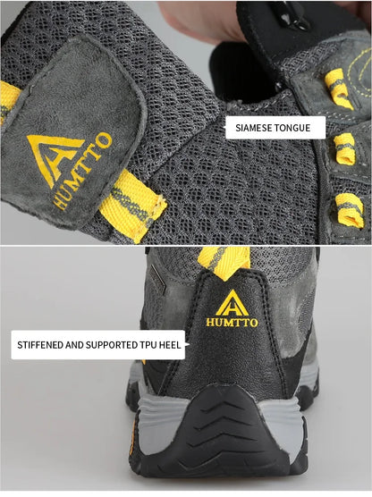 HUMTTO Waterproof Sneakers for Men, Hiking Shoes, Leather Trekking Boots for Women, Camping Hunting Men’s Mountain Tactical Ankle Boots