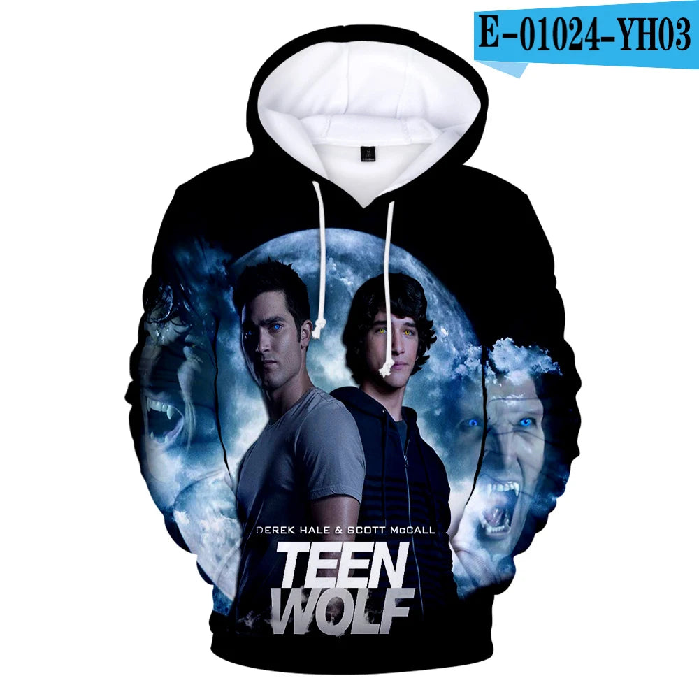 New TV Series TEEN WOLF 3D Printed Hoodies Men Women Fashion Harajuku Autumn Kids Streetwear Pullovers Fashion Hip-hop Hoodie