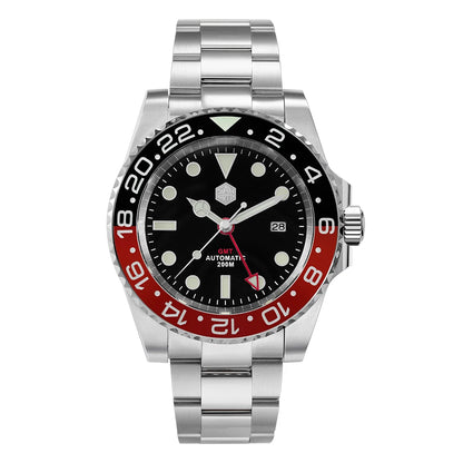 San Martin Luxury GMT Hangzhou 6460 Men's Automatic Mechanical Watch Business Sports Waterproof 200m Sapphire Full Luminous SN0016