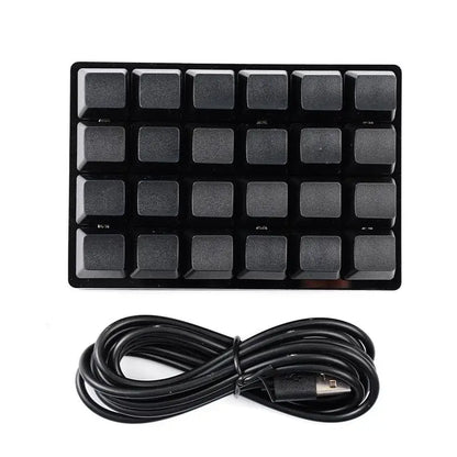 Mini-USB Custom Mechanische Tastatur mit 24 Tasten, Schwarz/Weiß, Gaming-Tastatur, Sayo-Gerät, programmierbares Shortcut-Keypad mit Makrotasten