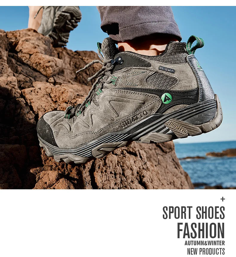 HUMTTO Waterproof Sneakers for Men, Hiking Shoes, Leather Trekking Boots for Women, Camping Hunting Men’s Mountain Tactical Ankle Boots