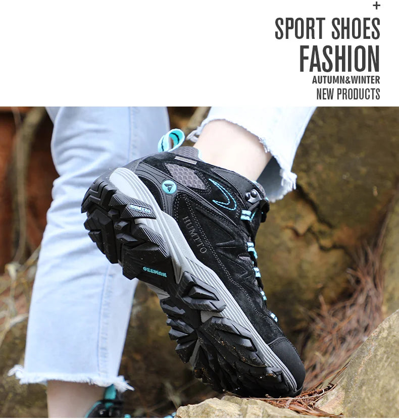 HUMTTO Waterproof Sneakers for Men, Hiking Shoes, Leather Trekking Boots for Women, Camping Hunting Men’s Mountain Tactical Ankle Boots