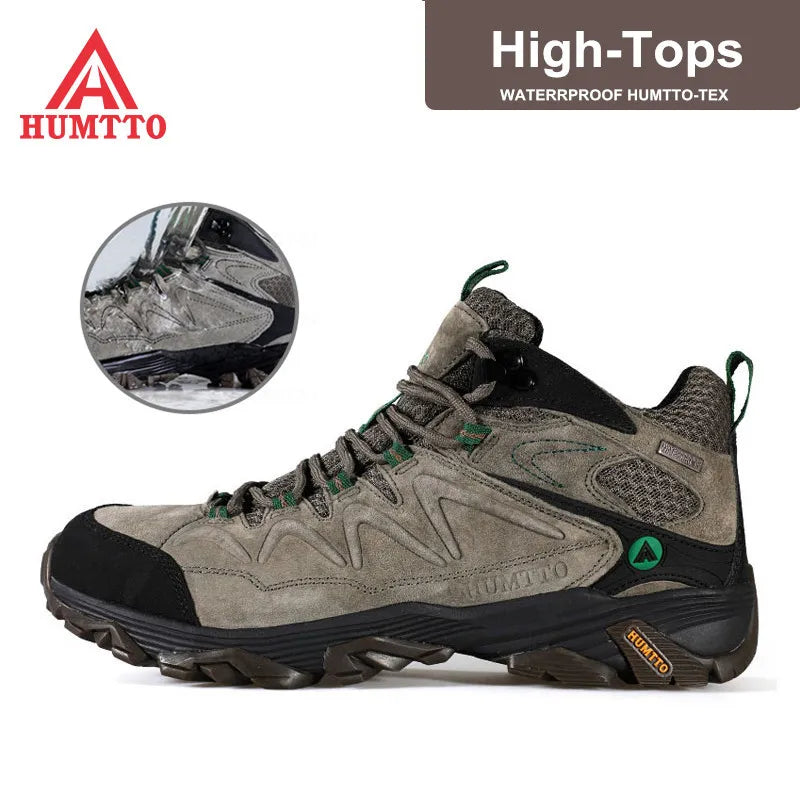 HUMTTO Waterproof Sneakers for Men, Hiking Shoes, Leather Trekking Boots for Women, Camping Hunting Men’s Mountain Tactical Ankle Boots