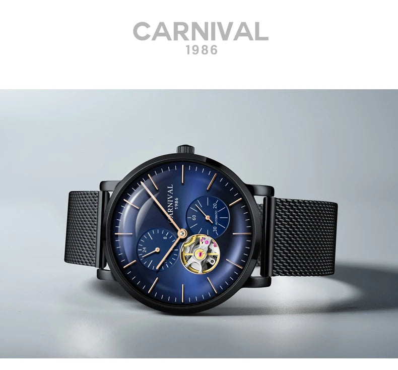 Carnival mechanisch herenhorloge – Luxe automatisch polshorloge met saffierglas