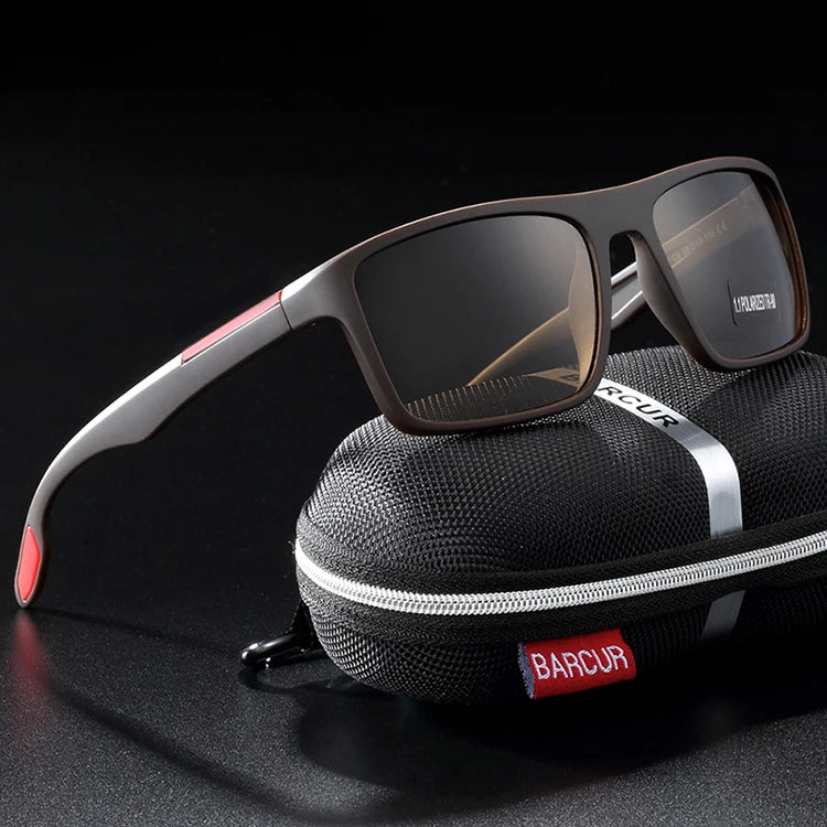 BARCUR Polarized Sunglasses Men TR90 Ultralight Vintage Sun Glasses for Women Square Eyewear oculos lunette de soleil femme