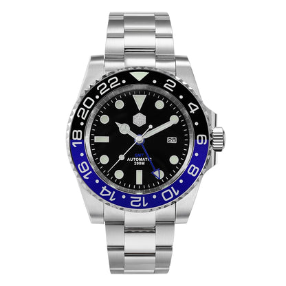 San Martin Luxury GMT Hangzhou 6460 Men's Automatic Mechanical Watch Business Sports Waterproof 200m Sapphire Full Luminous SN0016