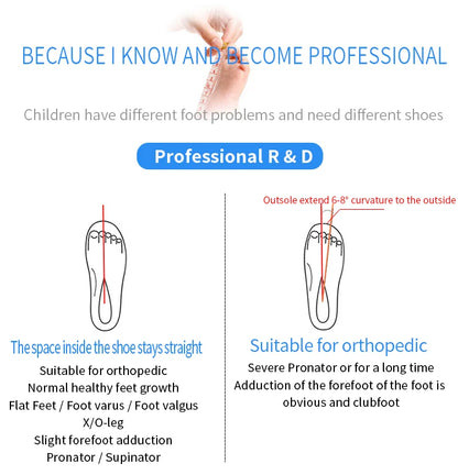 Orthopedic kids shoes Princepard flat feet medical corrective casual footwear for toddlers with arch support sneakers