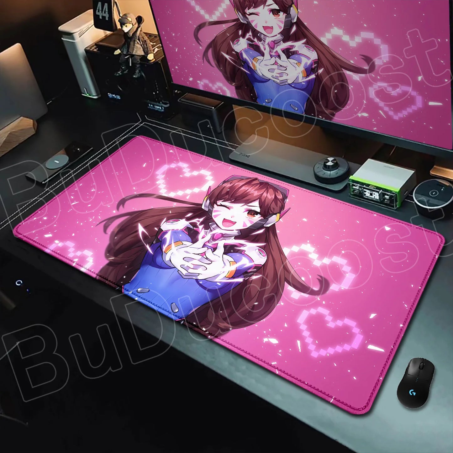 Геймърски пад за мишка Overwatch Anime Girl, голям XXL, HD печат, постелка за компютърна клавиатура, лаптоп и офис, мека гумена подложка за бюро, 900x400 MM