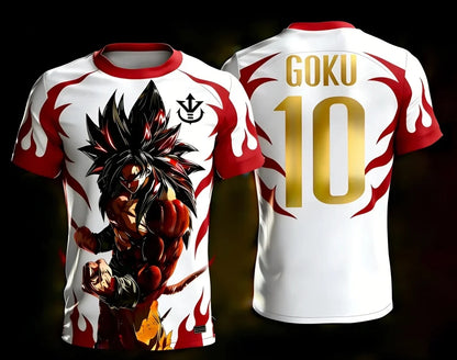 Summer 2026 Dragon Ball 3D T-shirt Oversized Majin Vegeta Blue Lightning Print Breathable Gym Streetwear Unisex Men Women Kids