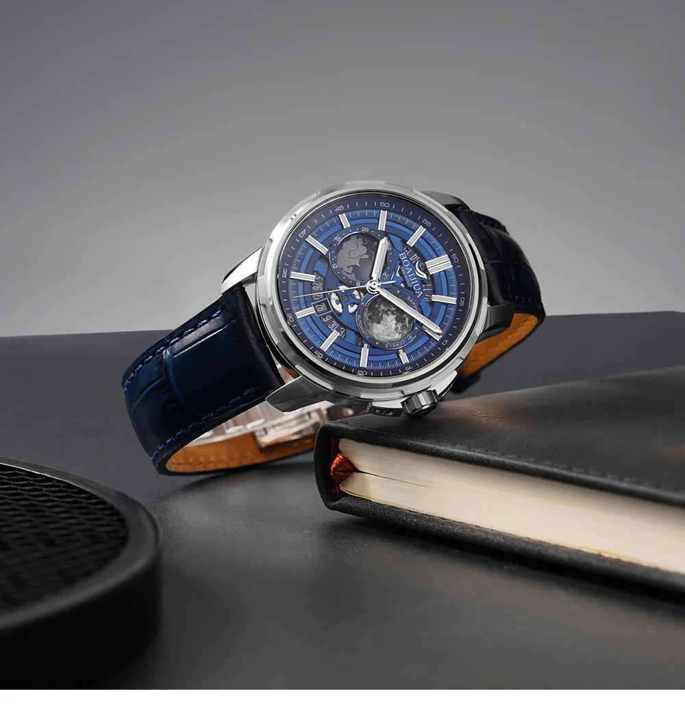 BORIAGE(BOAIJIUA) Orologio meccanico da uomo completamente automatico, design originale, impermeabile e luminoso