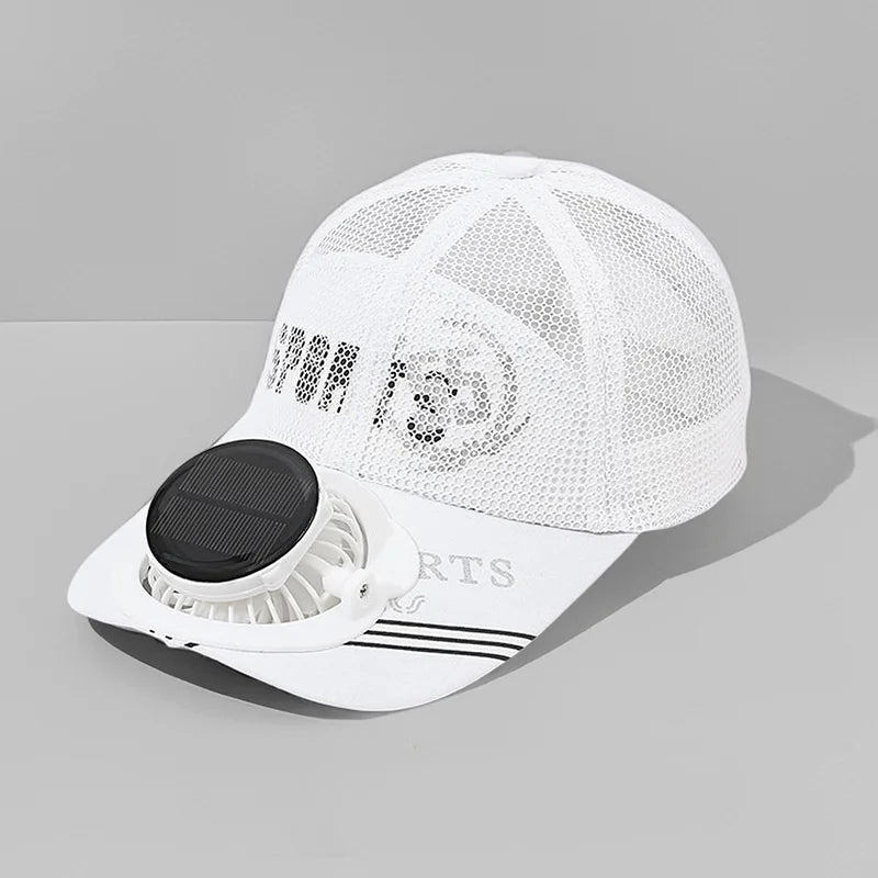 Solar Powered Charge Fan Baseball Cap Adults Summer Outdoor Camping Fishing Sun Shading  Duck Tongue Mesh Cap Father's Day Gifts