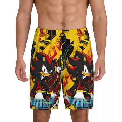 Custom Shadow The Hedgehog Sonic Poster Short Pajama Pants Men Sleepwear Sleep Lounge Bottom Shorts Sleeping Pants