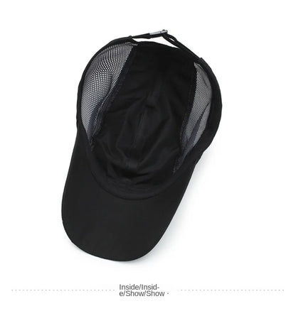 Unisex Wide Brim Mesh Baseball Cap Breathable Quick-drying Peaked Cap Adjustable Hip Hop Hats Outdoor Sports