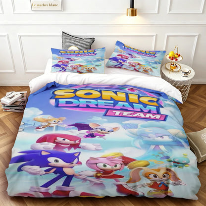 Exquisite Cartoon S-Sonics Wallpaper Anime Digital Printing Bedding Set Duvet Cover Comforter Bed Youth Kids Girl Boys Gift soft