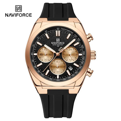Montre-bracelet pour homme NAVIFORCE – Style luxe et sportif, mouvement à quartz, affichage 24 heures, guichet date, chronographe, étanche – Idée cadeau pour homme