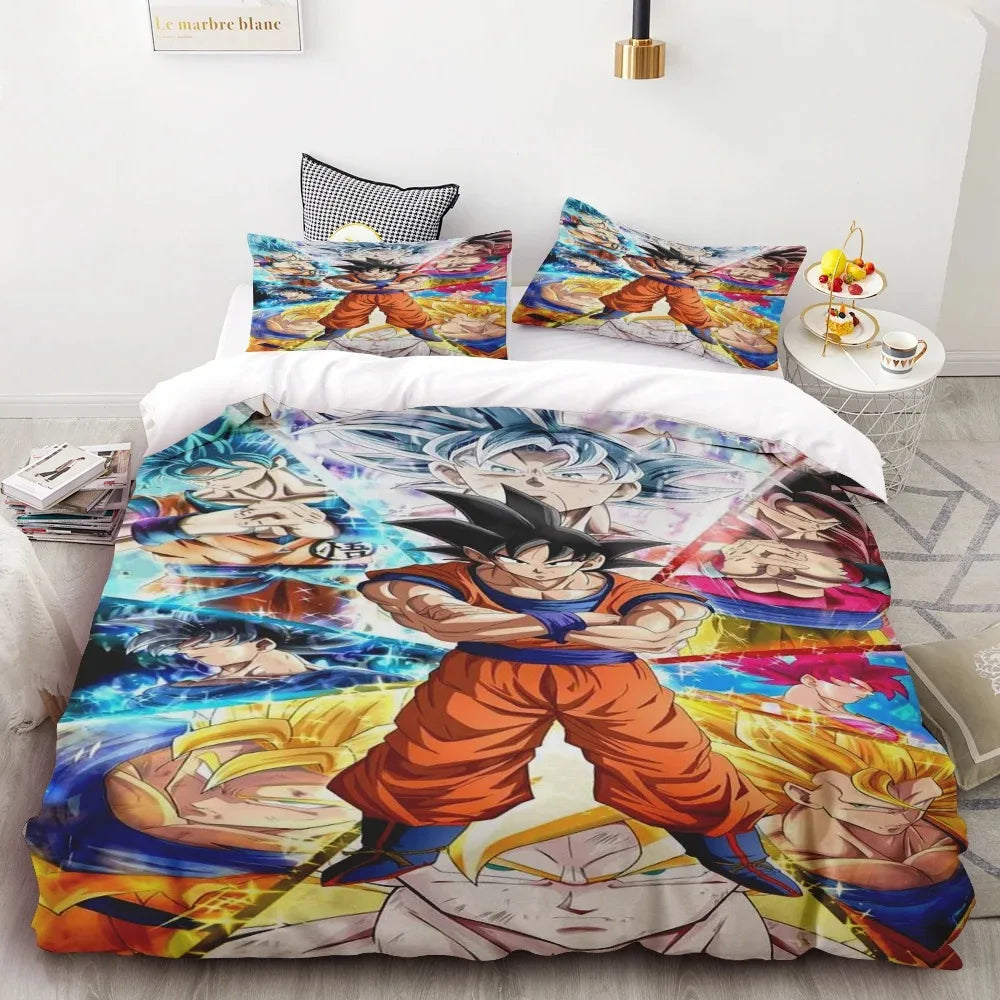 Σετ Παπλωματοθήκης Goku Dragon Ball για Εφήβους, Σετ Κλινοσκεπασμάτων με Παπλωματοθήκη για Παιδιά και Αγόρια, Ιδανικό Δώρο, Διακόσμηση Κρεβατοκάμαρας Queen King