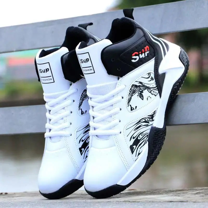 Nouvelles baskets antidérapantes pour hommes, chaussures de basket-ball montantes de luxe confortables, chaussures de course tendance et polyvalentes, chaussures décontractées