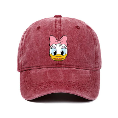 Unisex Vintage Washed Mickey Minnie Print Baseball Cap for Men Women Cartoon Trucker Hat Adjustable Snapback Casual Hip Hop Hat