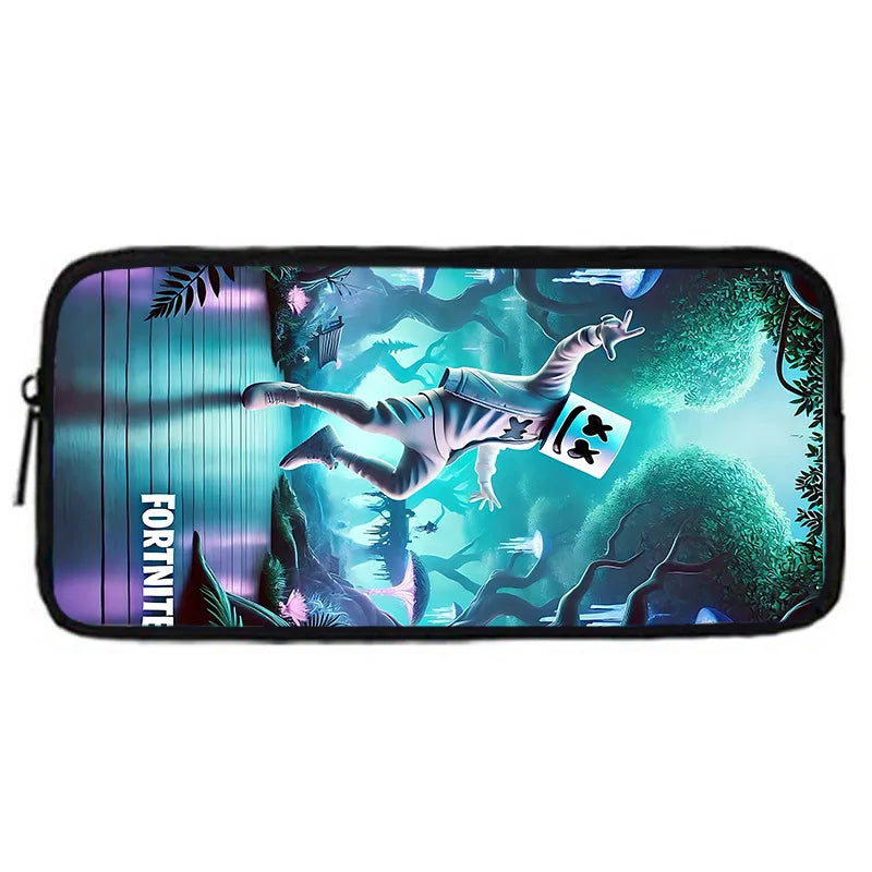 Zaino da scuola per bambini Hot Game con borsa pranzo e astuccio, grande capacità, design F-FortniteS, per ragazzi e ragazze, regalo ideale