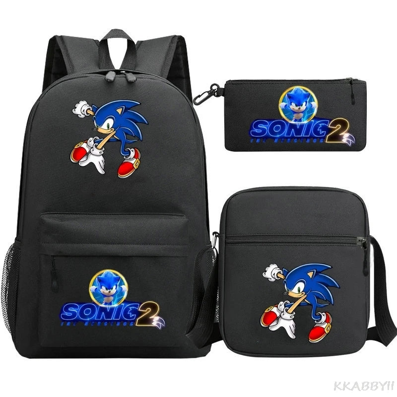 Sonic Backpacks Student School Bags for Teen Men Women Tote Bag Clutch Pocket Nylon Backpacks Travel Mochilas