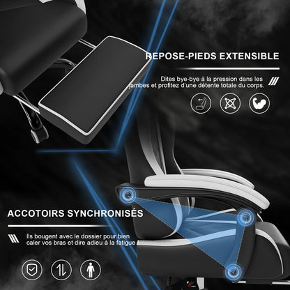 HOMALL Ergonomic gaming chair with low-noise roll office chair faux leather swing chair desk chair