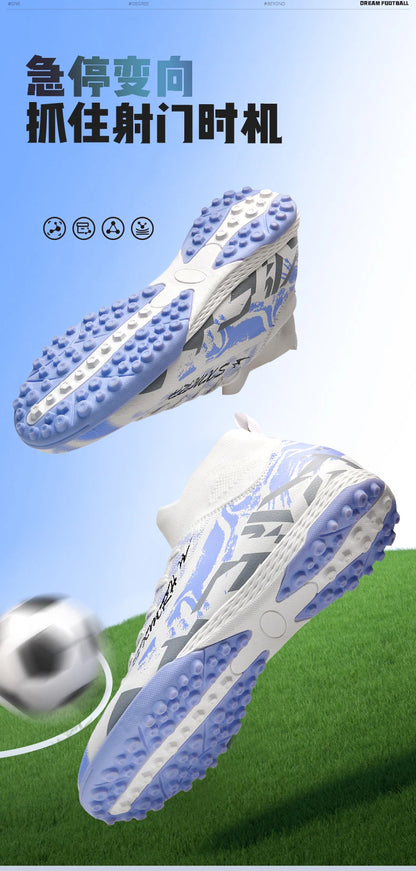 Double Star hoge TF-turfvoetbalschoenen voor heren, jeugd- en studenteditie, volwassenen en kinderen, professionele wedstrijd- en trainingsschoenen voor voetbal S