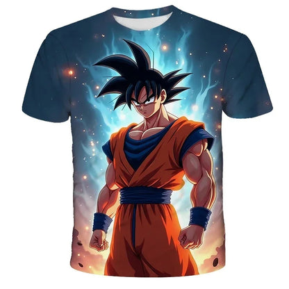 2026 Dragon Ball Z Graphic Print 3D Kids Summer Short Sleeve T-Shirt Top 2025 Hot Selling Cool Super Kids Adult T-Shirt Goku Y2k