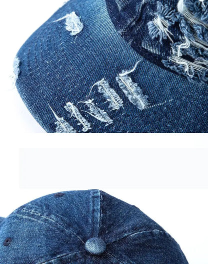 Washed Denim Baseball Cap Women Men Sunshade Breathable Spring Summer Hat Vintage Snapback Cap Female
