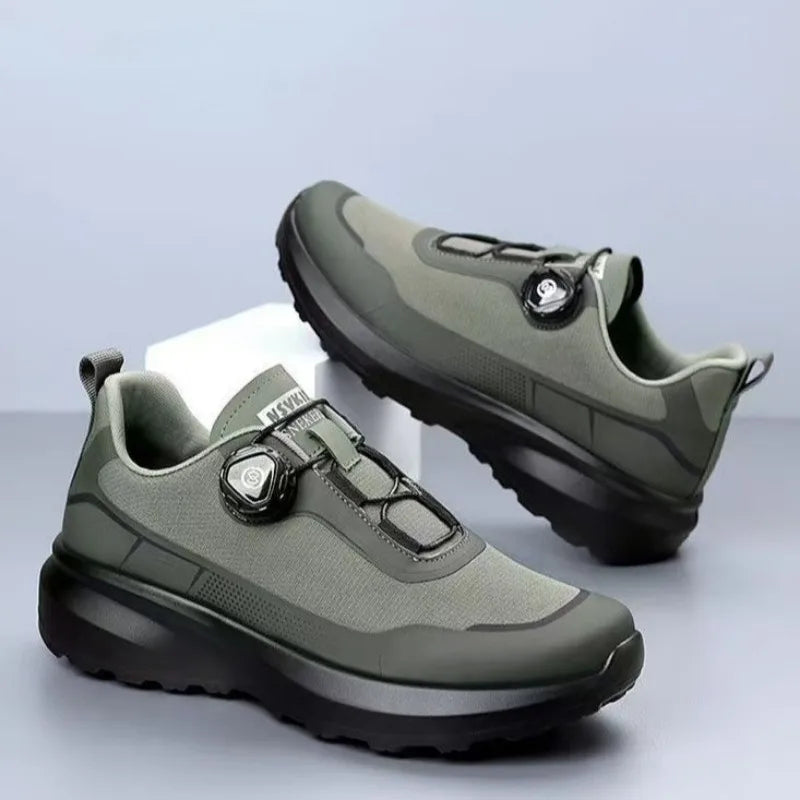 Original New Men Rotating-Button Driving Sneakers Platform Casual Walking Shoes Outdoor Wear-Resistant Running Sports Shoes Plus Size