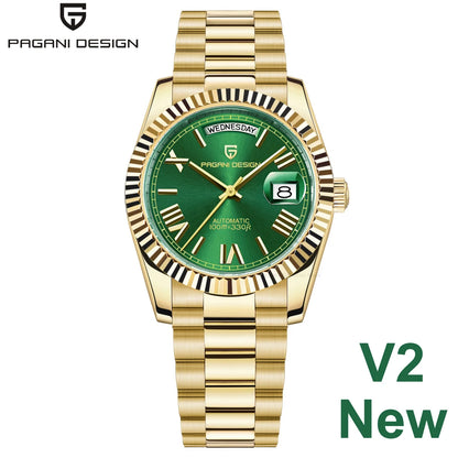 PAGANI DESIGN New DD36 Rose Gold Luxury Automatic Mechanical Watch For Men ST16 100M Waterproof AR Sapphire Glass Wristwatch Men
