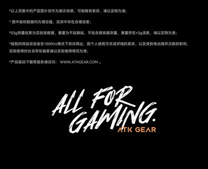 ATK A9 Ultra kabellose Gaming-Maus, Tri-Mode, 8K, 53g, leicht, A9/A9 SE/A9 Plus/A9 Pro Gaming-Maus, E-Sports-PC, personalisiertes Geschenk