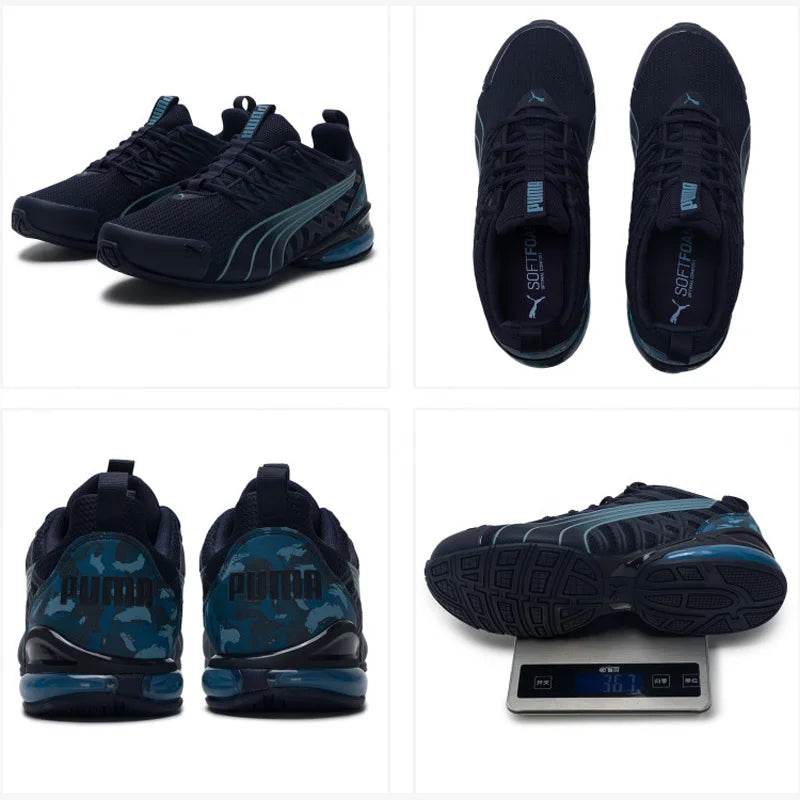 Chaussures de course Puma 311972-01 Navy Mesh Air Cushion pour hommes, baskets athlétiques respirantes absorbant les chocs pour l'entraînement quotidien au jogging