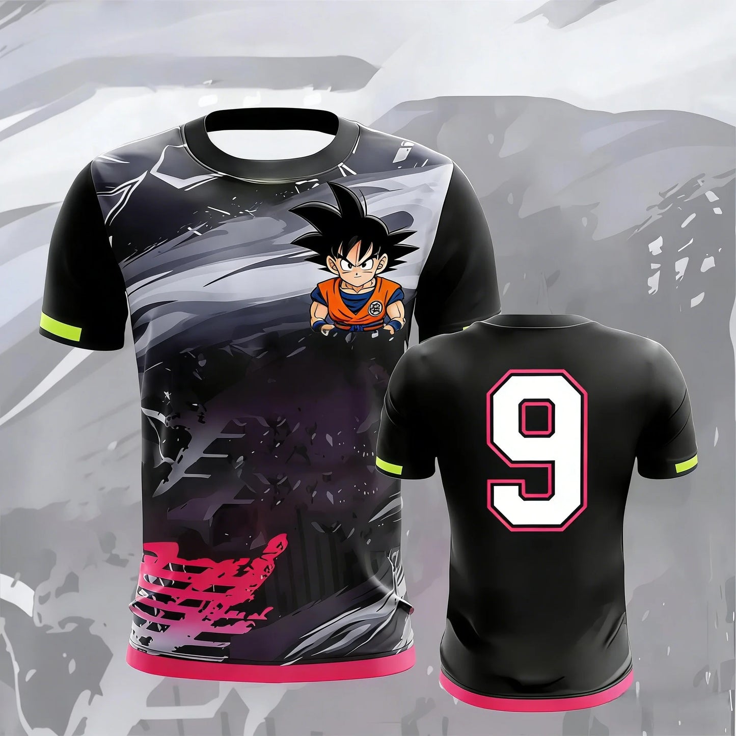 Vintage Dragon Ball  Goku Ink Wash Pink Brush 3D Print T-Shirt 2026 Summer Unisex Oversized Y2K Retro Anime Streetwear  Top