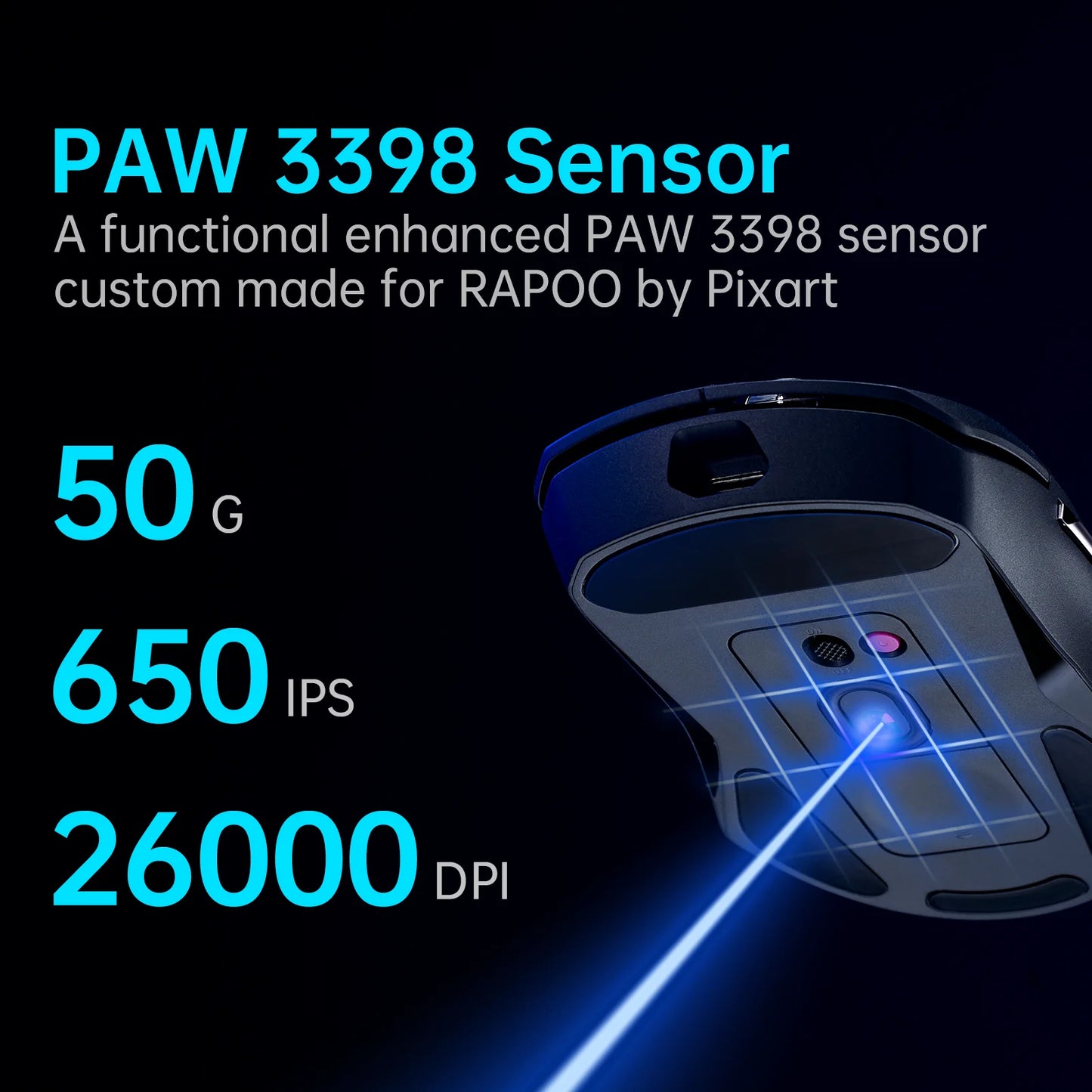 Rapoo VT9PRO PAW3398 безжична геймърска мишка 68g, кабелна, програмируема, ергономична, 26000DPI, презареждаема чрез Type C, аксесоар за PC геймъри